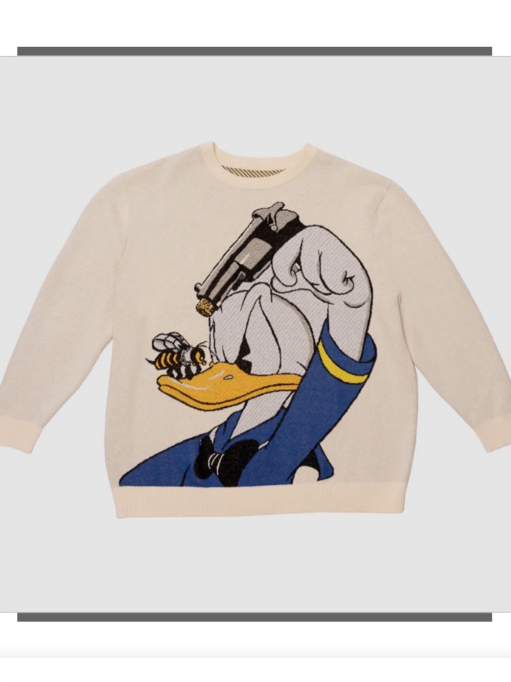Donald Duck Cream Cotton Knit Sweater